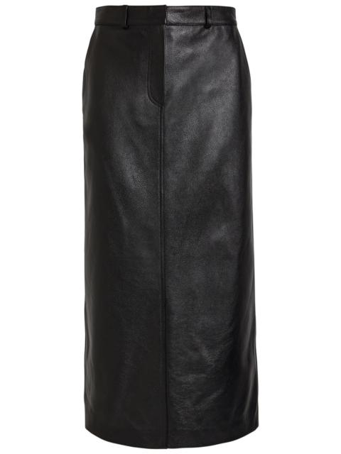 TOTEME Toteme Grained Leather Midi Skirt