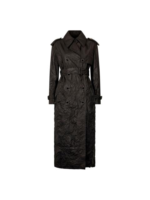 crinkled trench coat