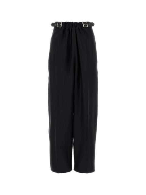 Loewe Loewe Women Navy Blue Wool Blend Wide-Leg Pant