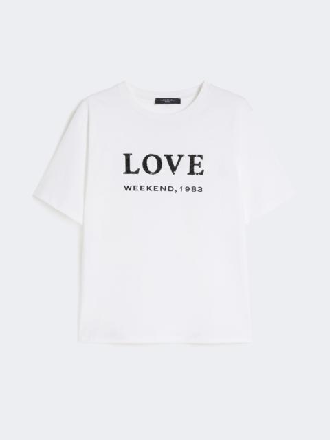 WEEKEND Max Mara Print and embroidery-adorned jersey T-shirt - WHITE