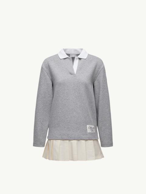Moncler Pleated Cotton Blend Polo Dress