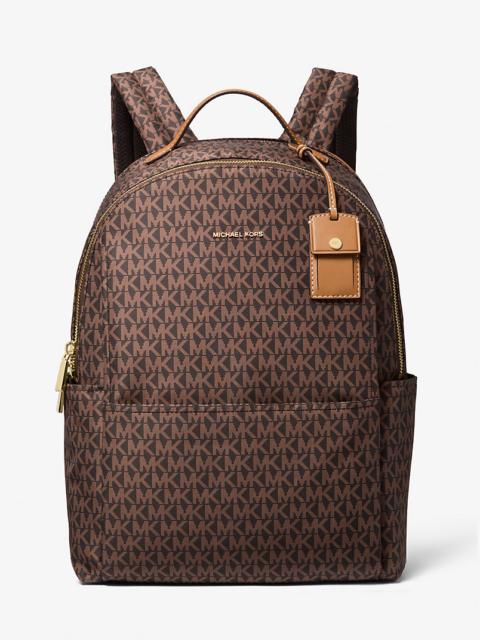 MICHAEL KORS Sable Large Printed Signature Logo Backpack