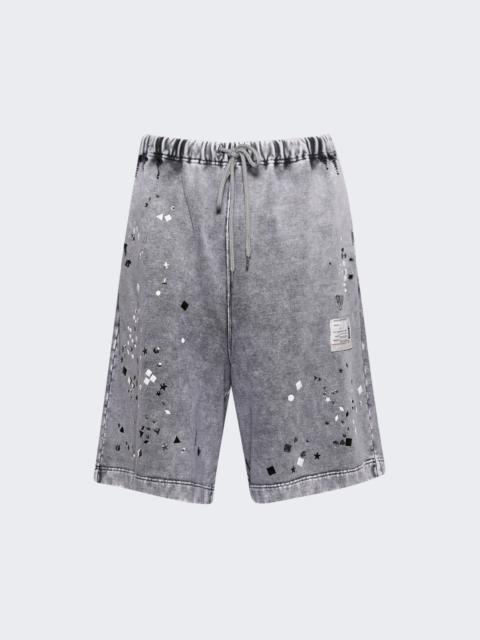 Maison MIHARAYASUHIRO Embellished Bleached Shorts Grey