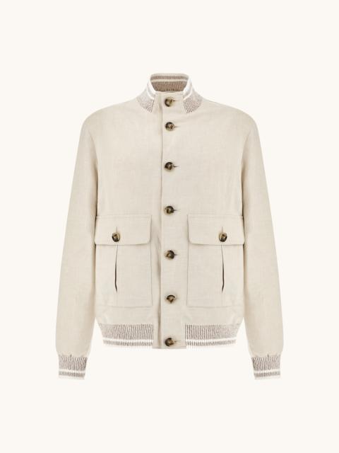 Paul & Shark BOMBER IN LINEN AND COTTON