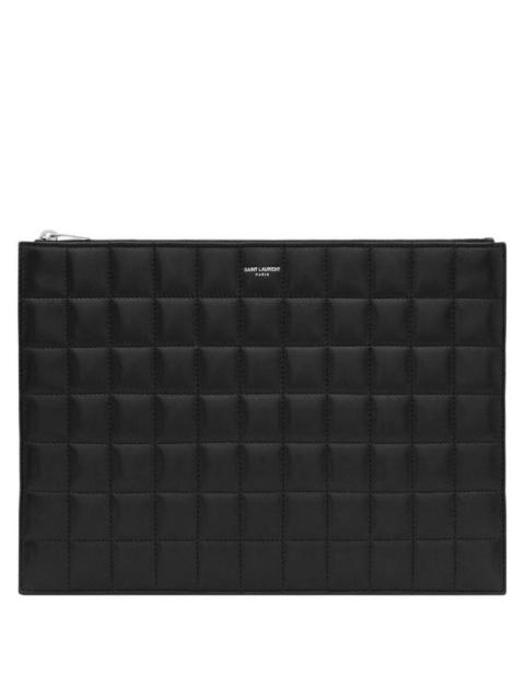 SAINT LAURENT Saint Laurent Quilted Leather Logo Pouch