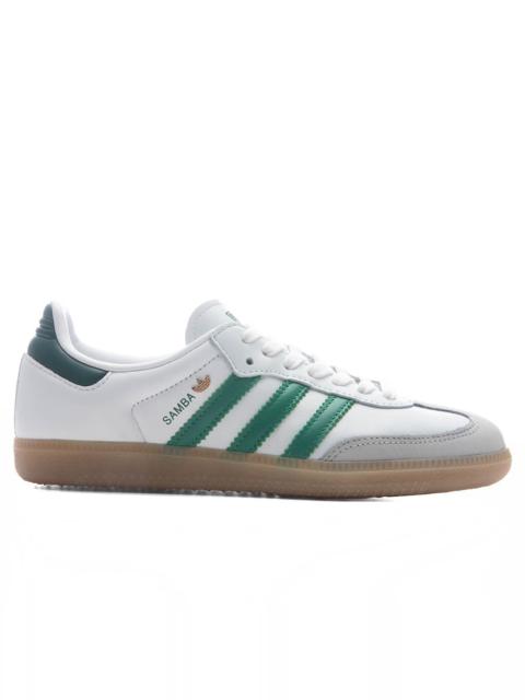 adidas Originals WOMEN'S SAMBA OG - CLOUD WHITE/BOLD GREEN/COLLEGIATE GREEN