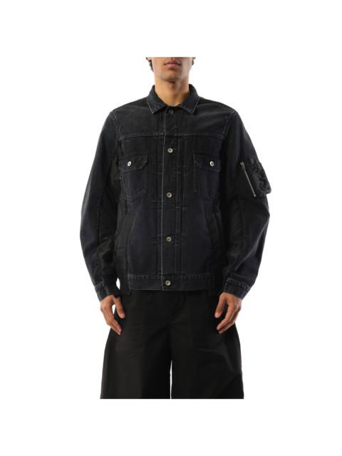 sacai Denim Nylon Twill Jacket in Black