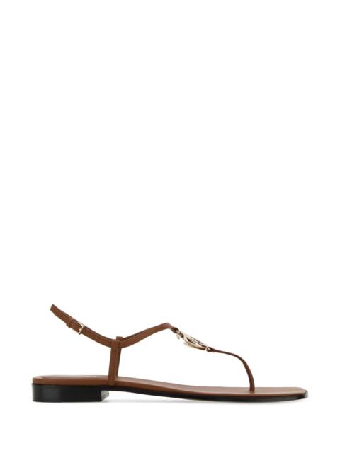 GUCCI Gucci Women Caramel Leather Thong Sandals