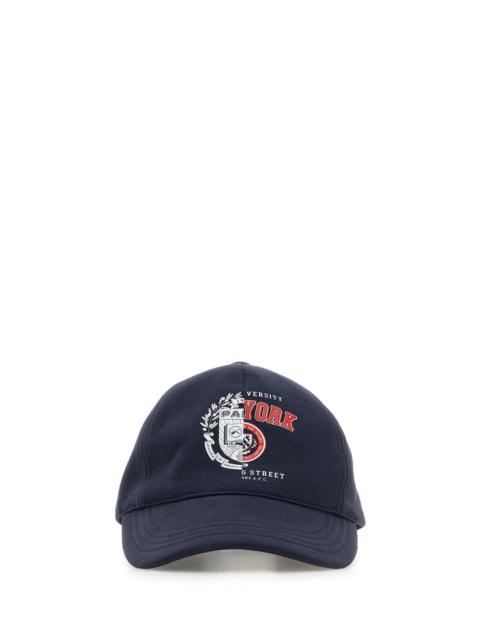 A.P.C. Denim blue cotton baseball cap