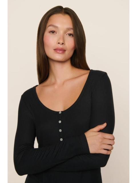 eberjey Dream Rib Long Sleeve Henley Tee