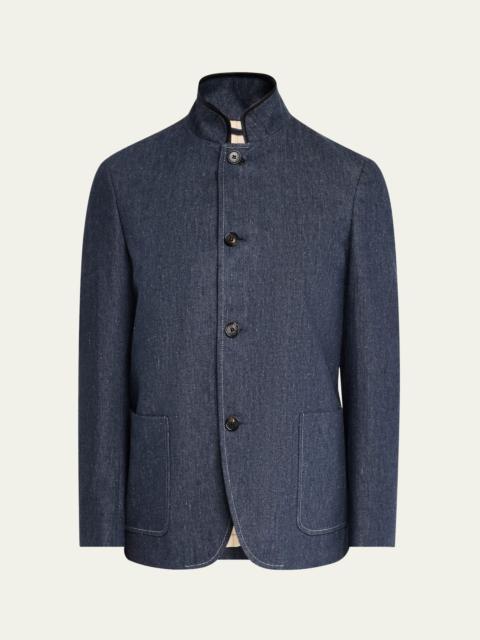 Men's Spagna Single-Breasted Denim Jacket