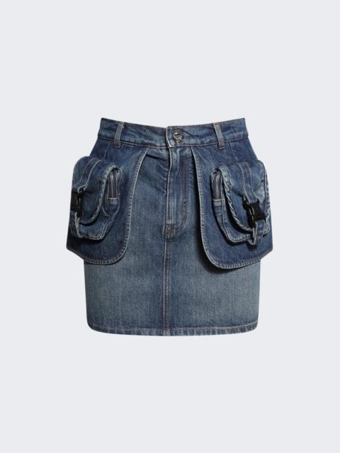 COPERNI Pocket Basque Denim Mini Skirt Blue Vintage