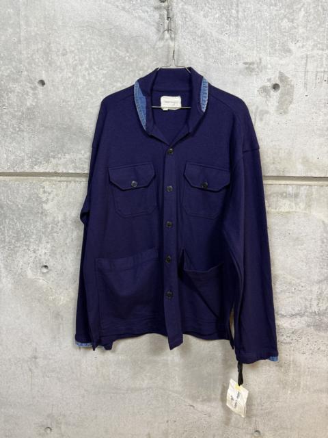 Greg Lauren Greg Lauren Navy Wool Denim Edged Boxy Jacket