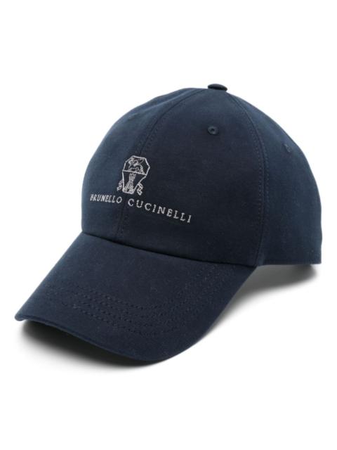 Brunello Cucinelli Men Logo Cotton Baseball Cap