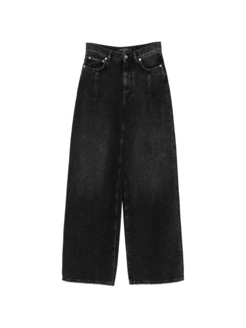 Dolce & Gabbana Dolce & Gabbana Women Logo-Detail Wide-Leg Jeans