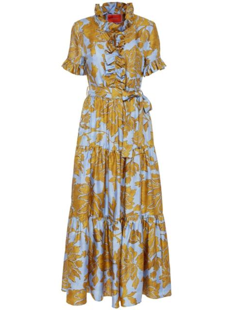 La DoubleJ ruffle-trim floral-print dress