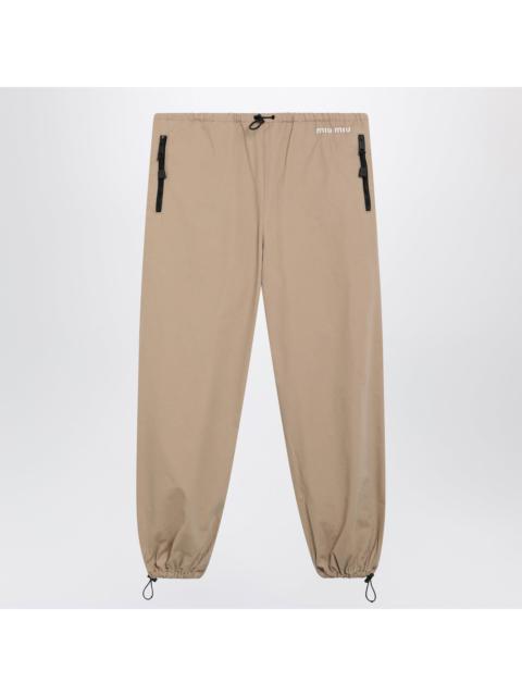 Miu Miu Miu Miu Beige Gabardine Pants Women