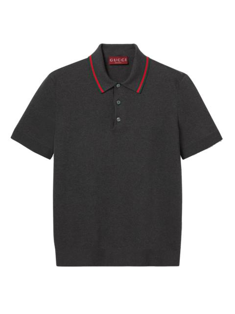 GUCCI Gucci Men Silk Cotton Polo With Web