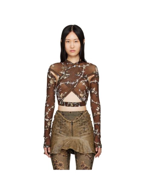 KNWLS Brown Anti Cross Over Blouse