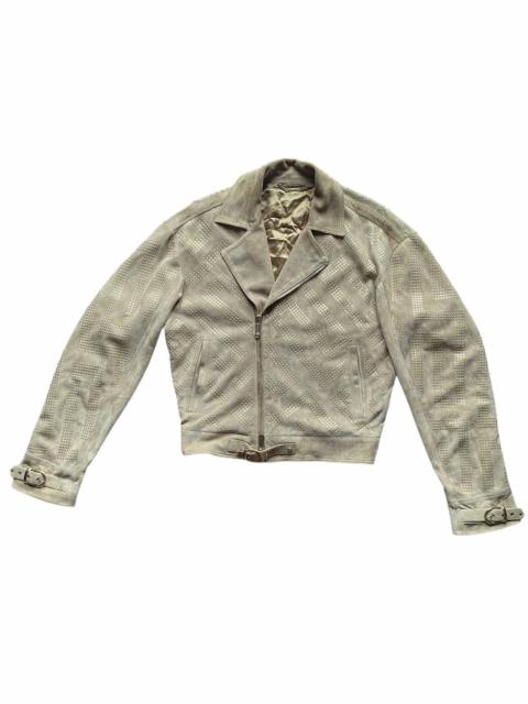 VERSACE Rivet stud Beige Suede Biker Jacket (Main Line)
