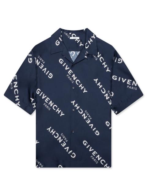 Givenchy SHADOW PRINT SILK SHIRT - NAVY