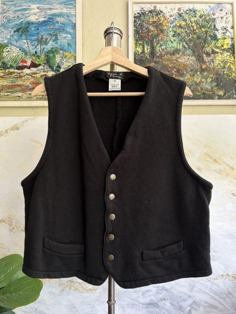 Other Designers Agnes B. Homme Black Button Vest