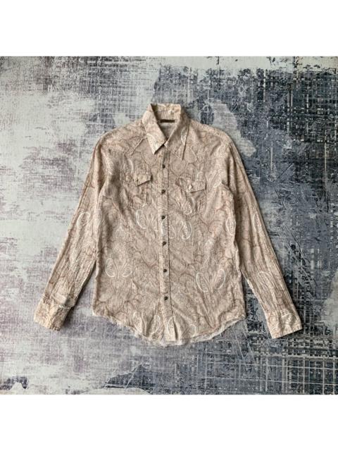 Other Designers Tornado Mart - GOA Paisley Western Frayed Button Up