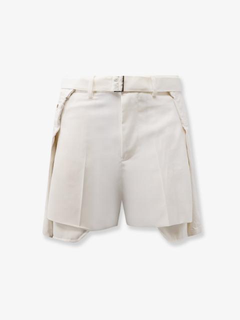 sacai Sacai Double Fabric Shorts White Women