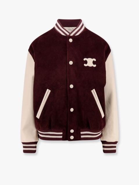 Teddy triomphe corduroy jacket with leather sleeves