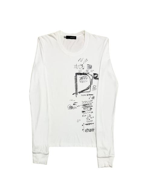 DSQUARED2 Designer Dsquared2 Art White Longsleeve Streetwear