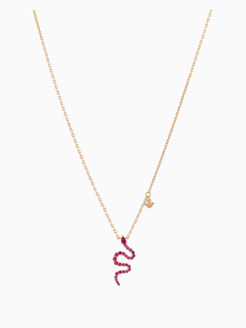 EMPORIO ARMANI 14K ROSE GOLD-PLATED STERLING SILVER PENDANT NECKLACE