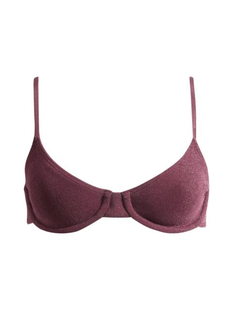 bond-eye bond-eye Gracie Underwire Balconette Bikini Top in Amarena Lurex Micro at Nordstrom