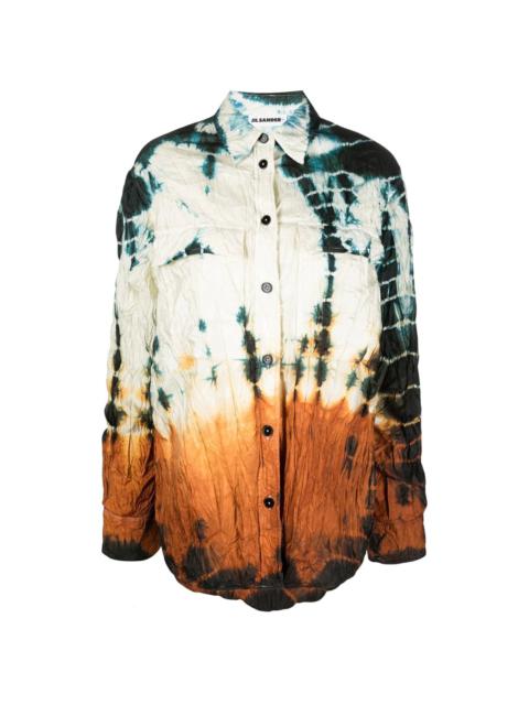 Jil Sander padded tie-dye shirt