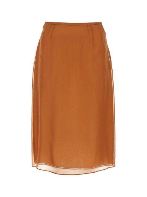 Prada Prada Women Copper Organza See-Through Skirt