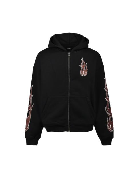 AMIRI MA FLAMES ZIP HOODIE / BLK