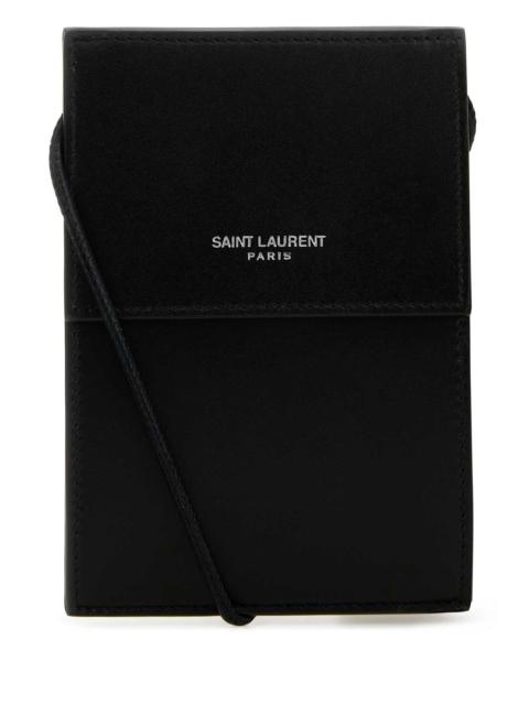 SAINT LAURENT Saint Laurent Men Black Leather Pouch
