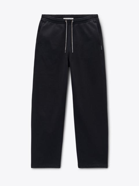 Alexander Wang Black Cotton Terry Sweatpant with Crystal Hotfix Drawcord