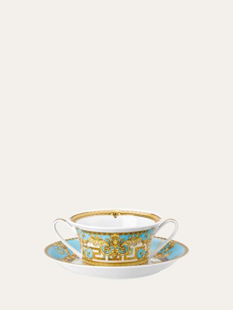 VERSACE Grey Prestige Gala Cream Soup Cup & Saucer