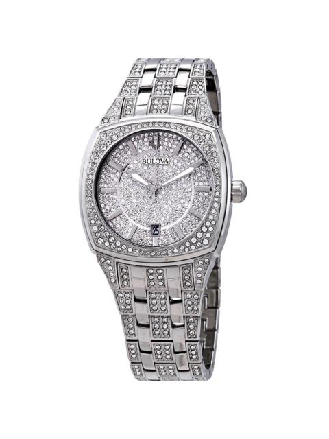 Other Designers Bulova Swarovski Crystal Pave Men's Watch 96B296