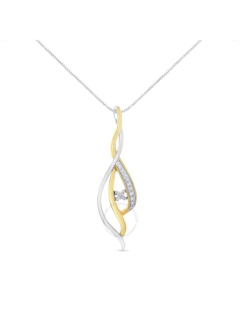 Other Designers Espira - Espira 10K Two-Tone Gold 1/10ct TDW Diamond Cascade Pendant Necklace (I-J, I1-I2)
