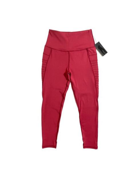 Other Designers LegEnd Women's High Rise Moto Pocket Capri Leggings Red Side Pockets SZ M NWT