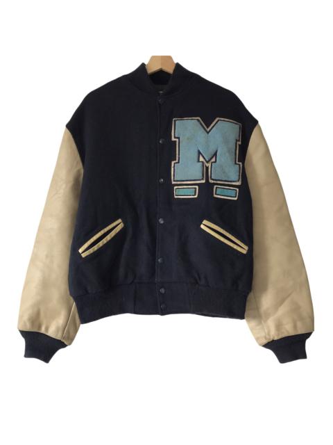 Other Designers Vintage - Trophy Jackets Vintage 80s Leather Varsity Jacket