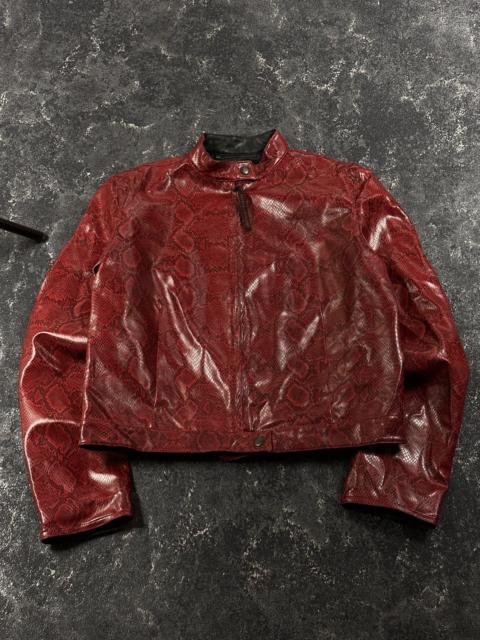 Other Designers Le Grande Bleu (L.G.B.) - Y2K LGB Cavalli Style Faux Leather Snake Skin Pattern Jacket