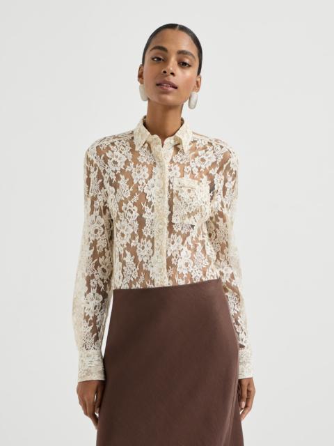 Brunello Cucinelli Flower jacquard lace shirt