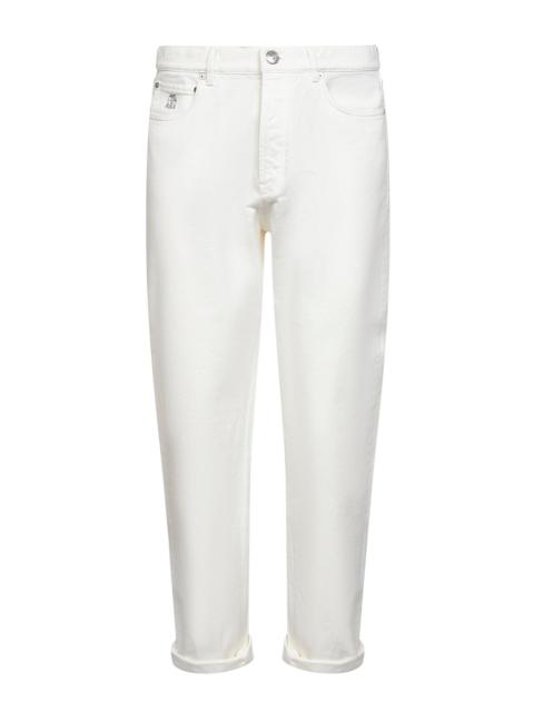 Brunello Cucinelli White garment-dyed denim iconic fit jeans