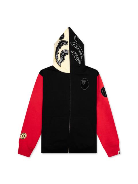 A BATHING APE® SHARK FULL ZIP HOODIE CHINA - BLACK