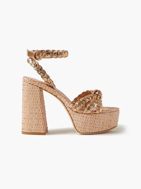 Gianvito Rossi 110 braided metallic leather platform sandals