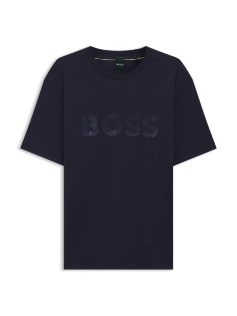 BOSS STRUCTURED-LOGO T-SHIRT IN COTTON JERSEY