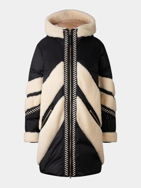 BOGNER Amila down parka in Black/cream