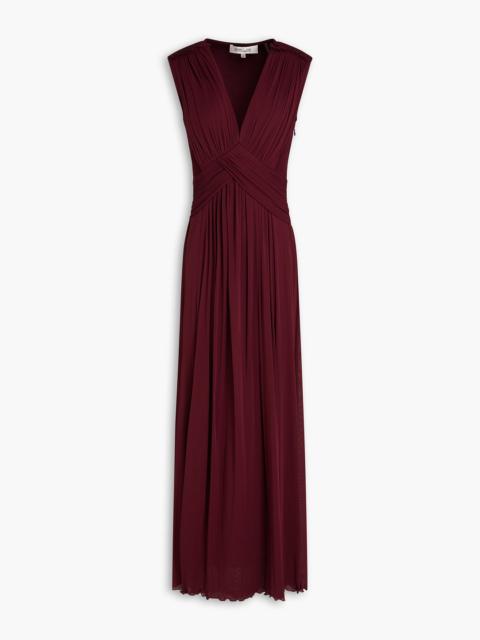 DIANE VON FURSTENBERG Marika ruched stretch-mesh maxi dress